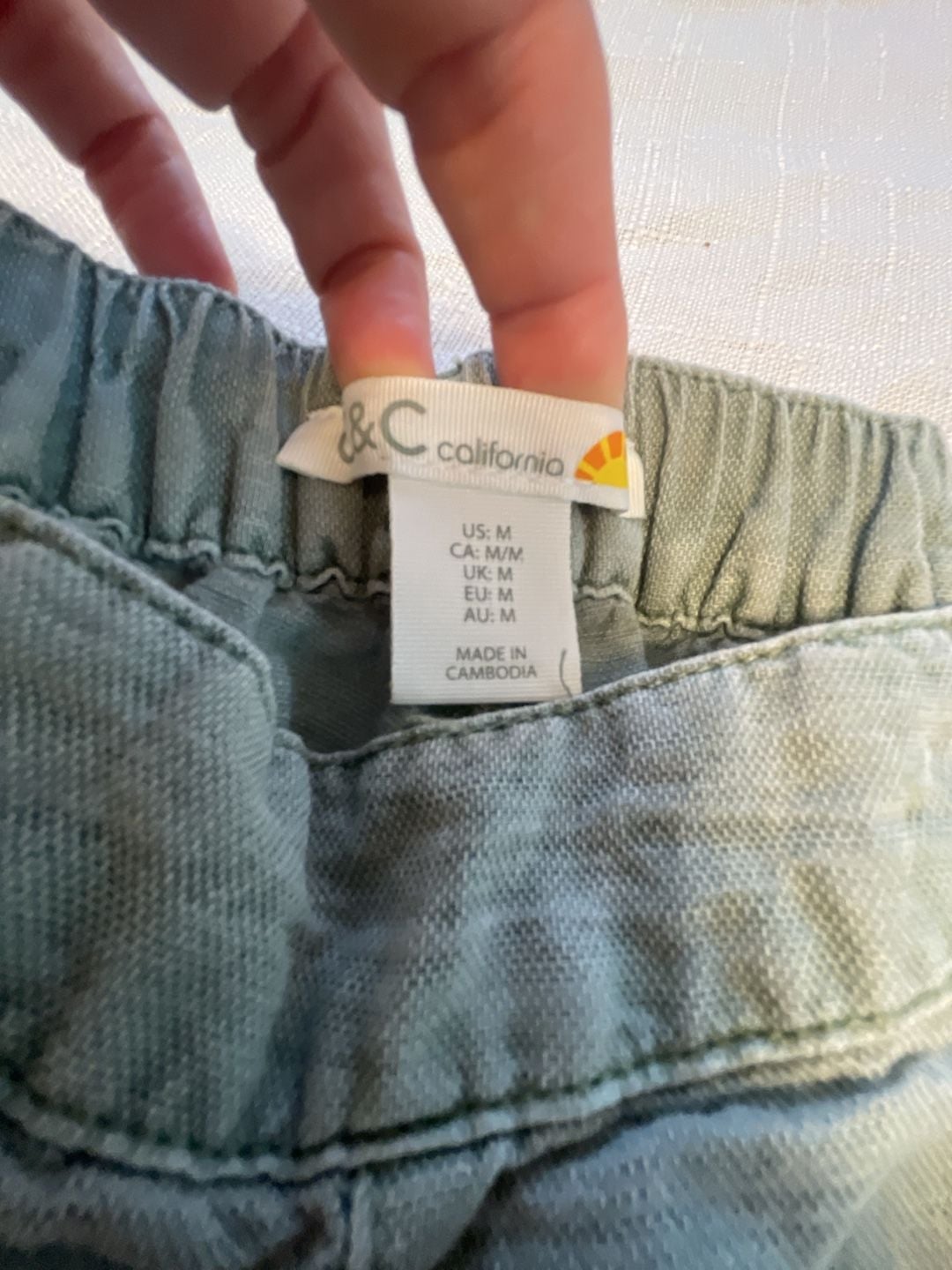 Splendid C&C California Utility Pants Size M Green Linen Lyocell Casual 3