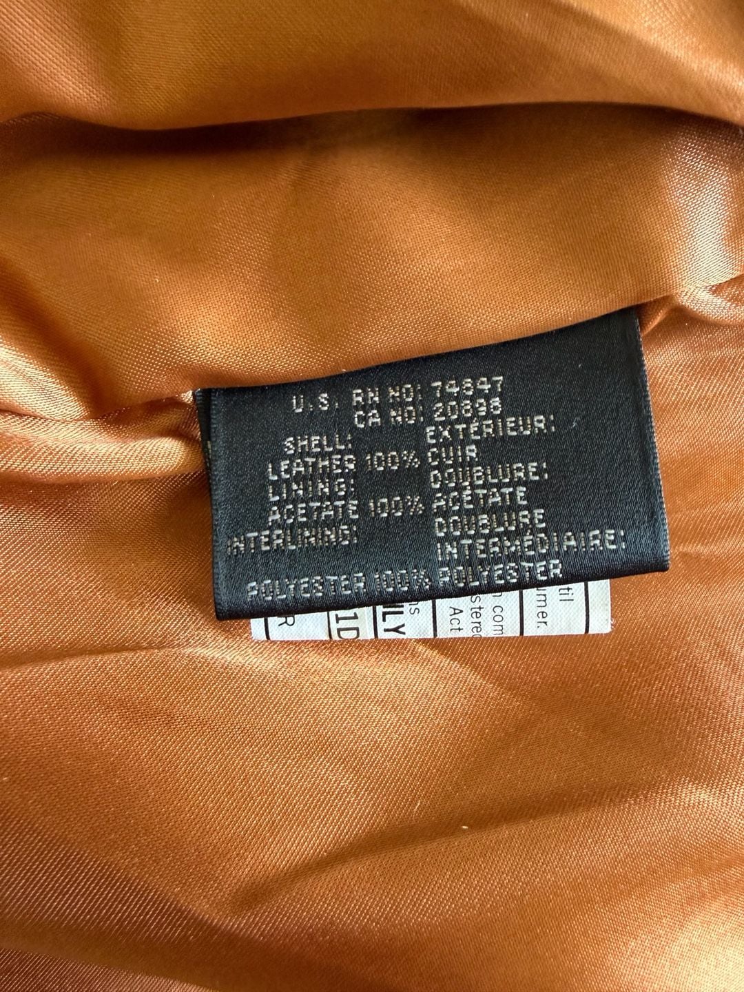 Vintage Andrew Marc Leather Parka Jacket Coat Heavyweight Brown Cognac XL 13