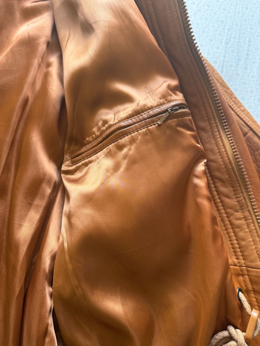 Vintage Andrew Marc Leather Parka Jacket Coat Heavyweight Brown Cognac XL 17