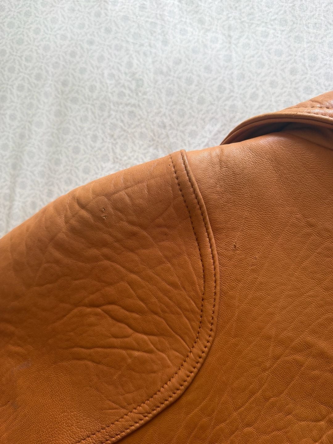 Vintage Andrew Marc Leather Parka Jacket Coat Heavyweight Brown Cognac XL 22