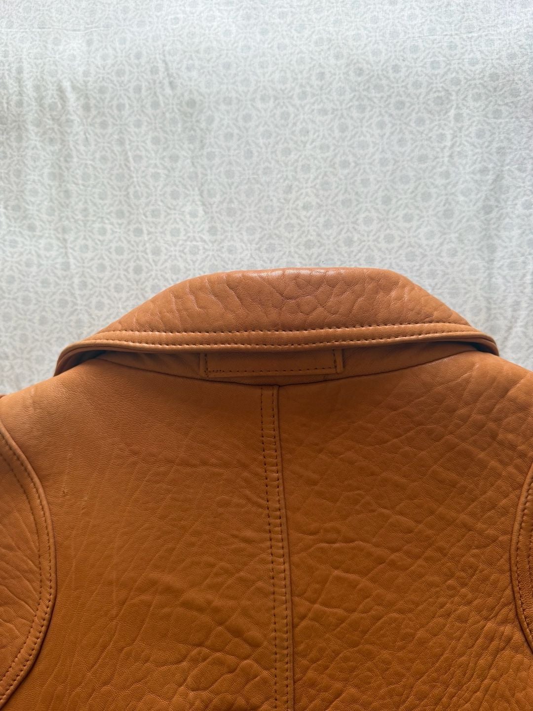 Vintage Andrew Marc Leather Parka Jacket Coat Heavyweight Brown Cognac XL 23