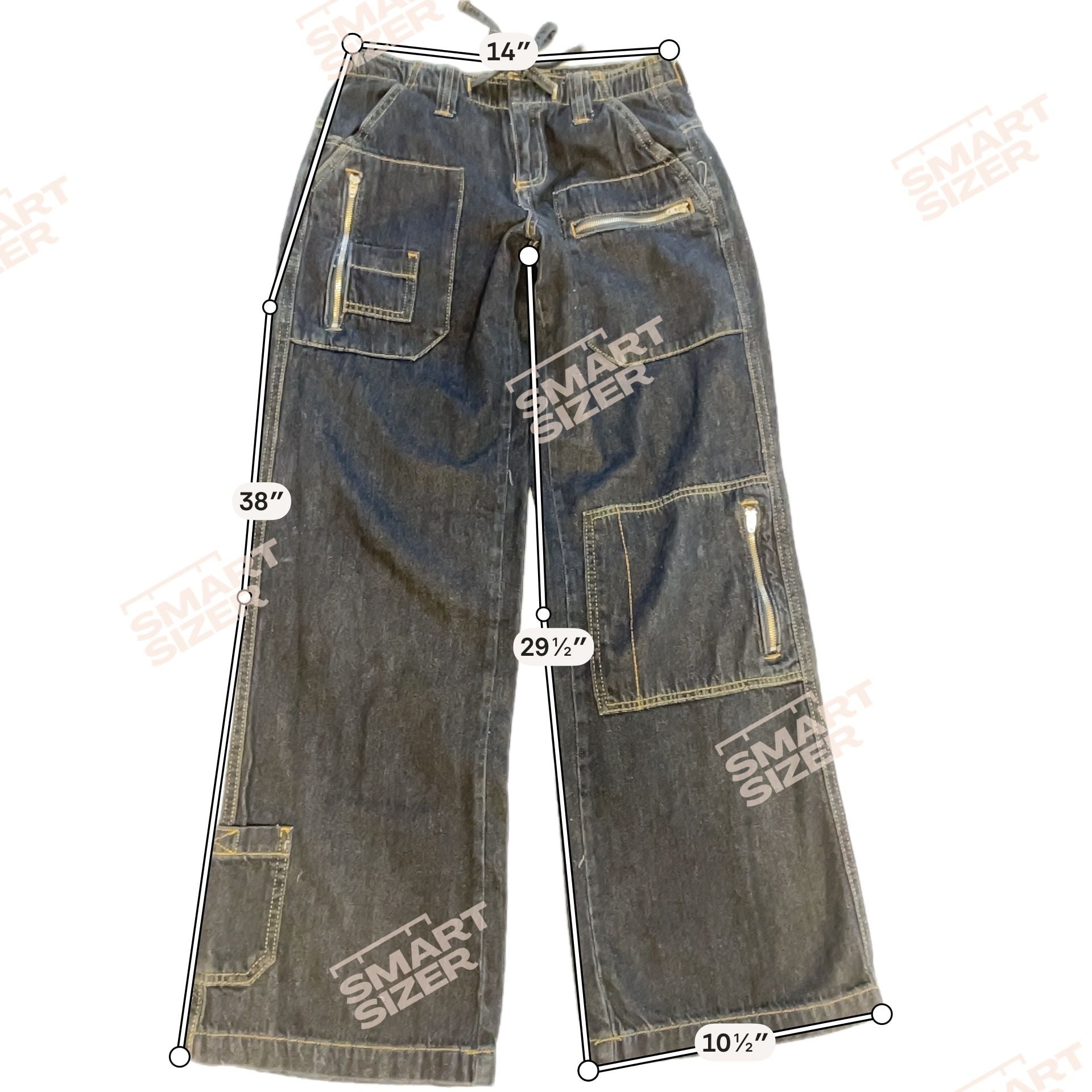 BDG Urban Outfitters Cargo Jeans Sz 24 Dark Wash Denim Zip Pockets
Grunge
Skater 3