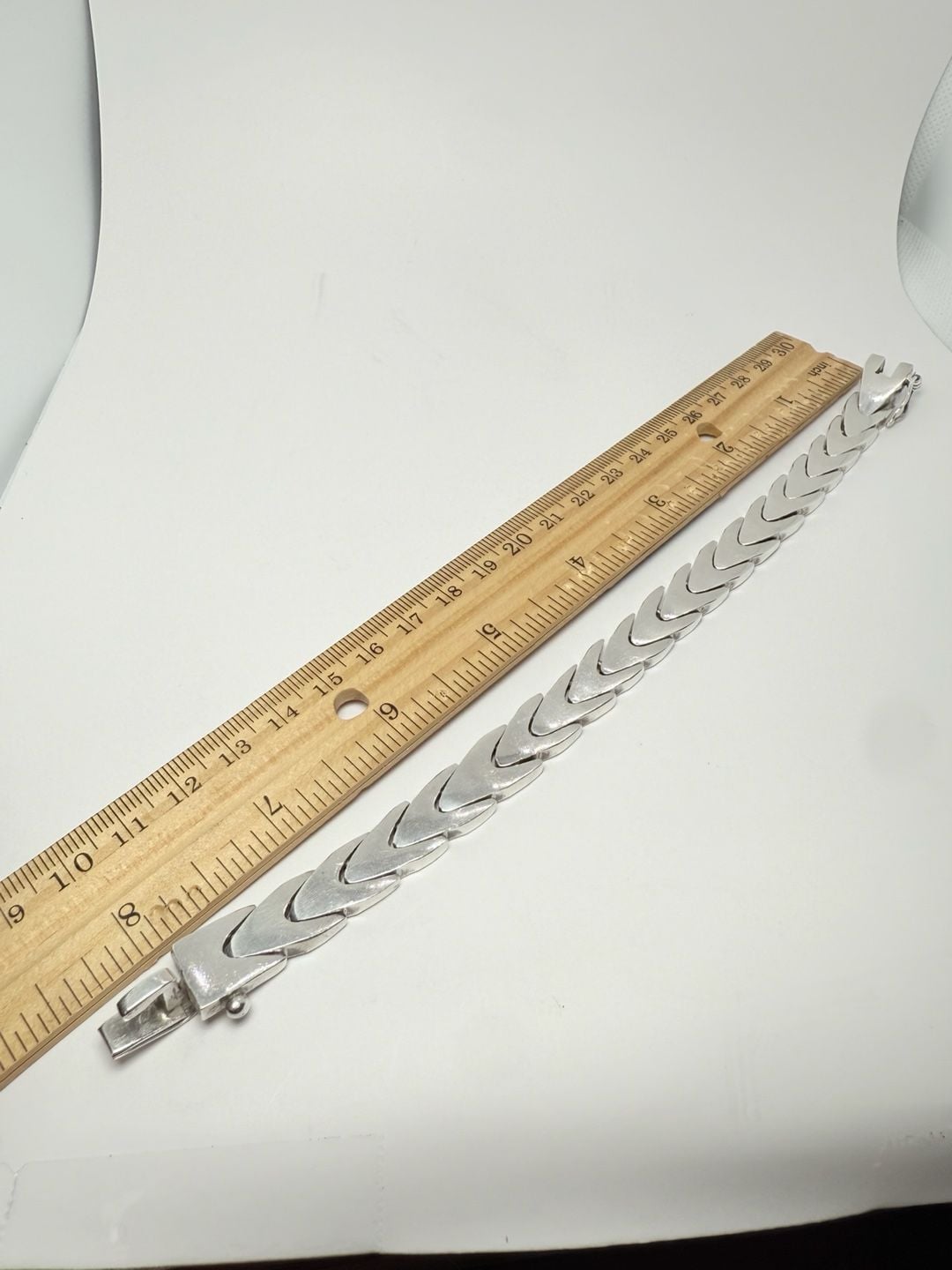 Vintage Sterling Silver Taxco Flat Domed Wide Curb Link Statement Bracelet! 8