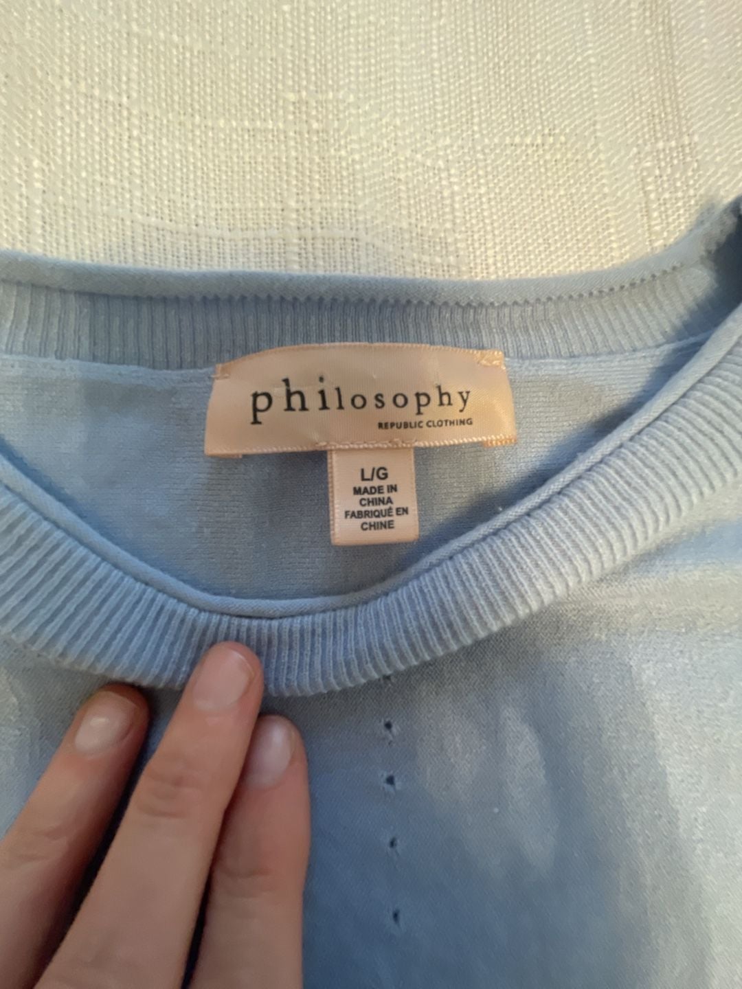 Philosophy Republic Clothing Crewneck Sweater Size L/G Blue Pullover Top
Preppy 3