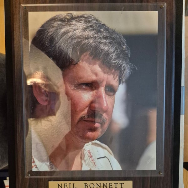 Vintage Neil Bonnett Nascar Photo Wood Plaque Display 11 x 14