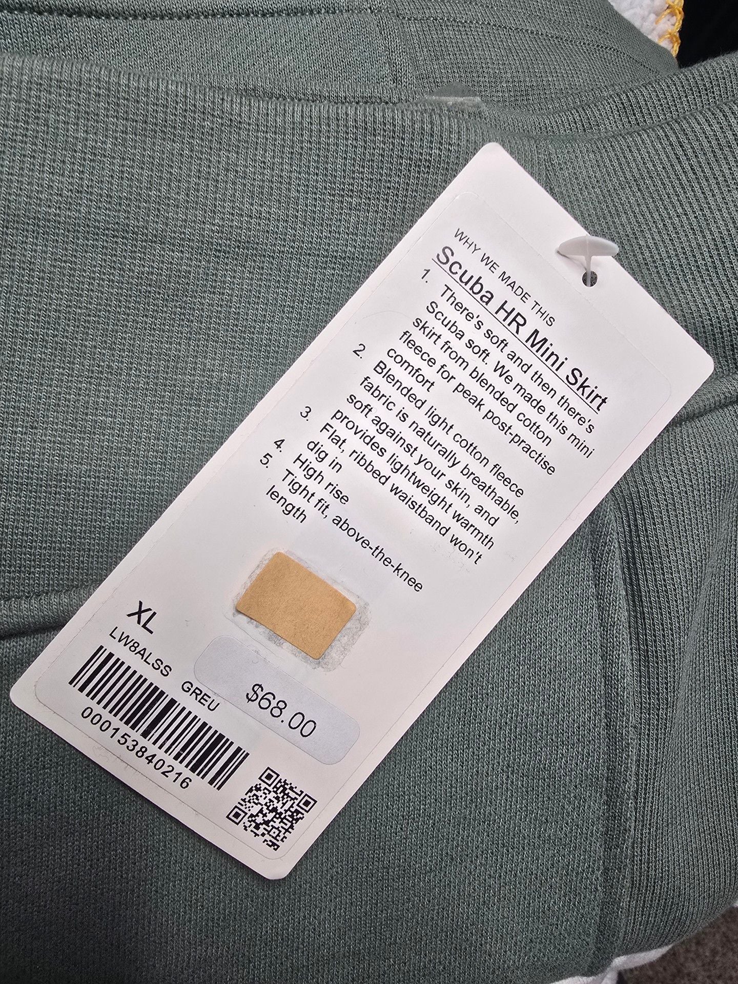 217 Lululemon Scuba High-Rise Mini Skirt XL Grey Eucalyptus 5