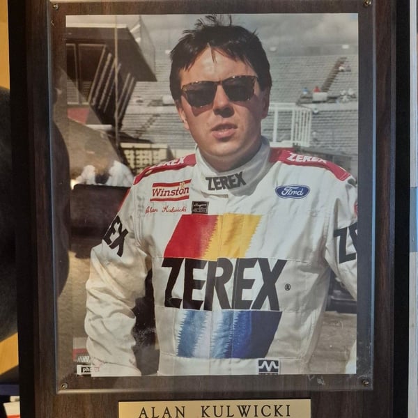 Alan Kulwicki Nascar Vintage Photo Plaque Wood Mount 11 x 14