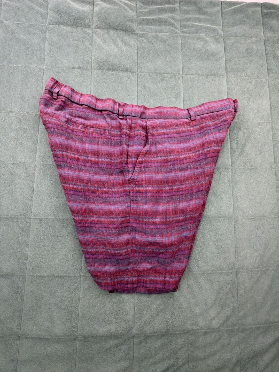 Baird Mcnutt Murano Alex Fit Shorts Size 38 Striped 100% Linen Stretch waistband 6