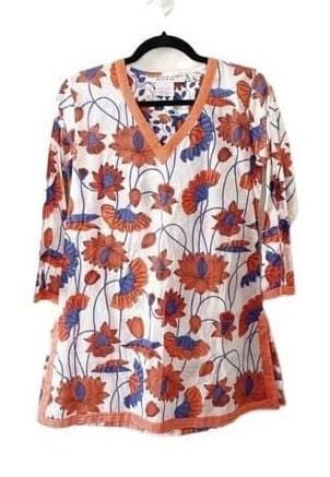 Gretchen Scott V-Neck Print Tunic Top Size XS 2