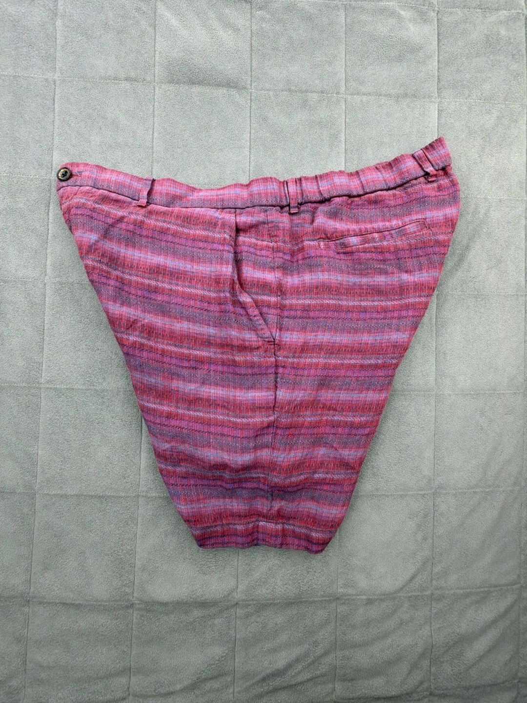 Baird Mcnutt Murano Alex Fit Shorts Size 38 Striped 100% Linen Stretch waistband 7
