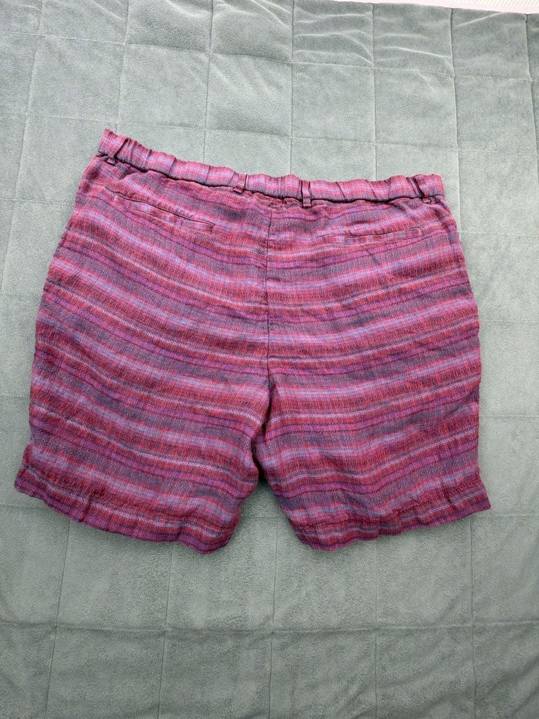 Baird Mcnutt Murano Alex Fit Shorts Size 38 Striped 100% Linen Stretch waistband 3
