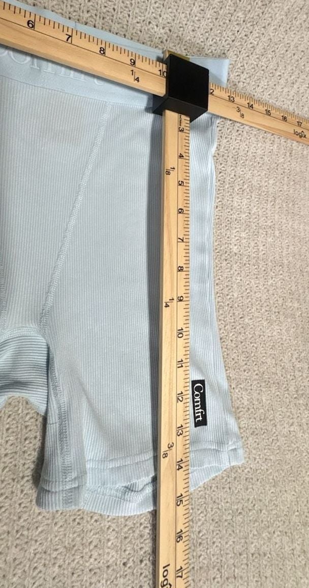 Comfrt Ribbed Boxer Shorts Size M Light Blue Lounge 4