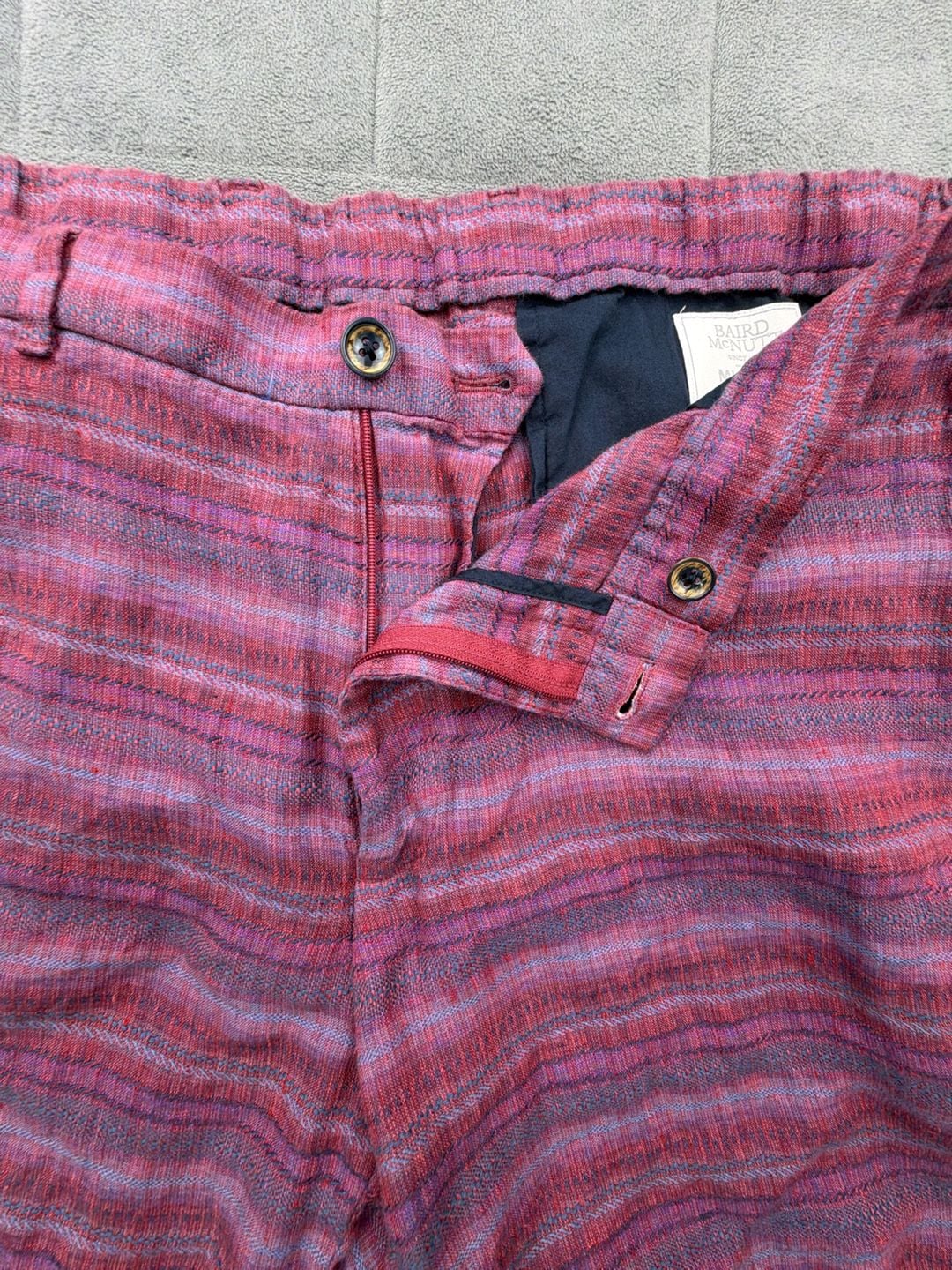 Baird Mcnutt Murano Alex Fit Shorts Size 38 Striped 100% Linen Stretch waistband 4