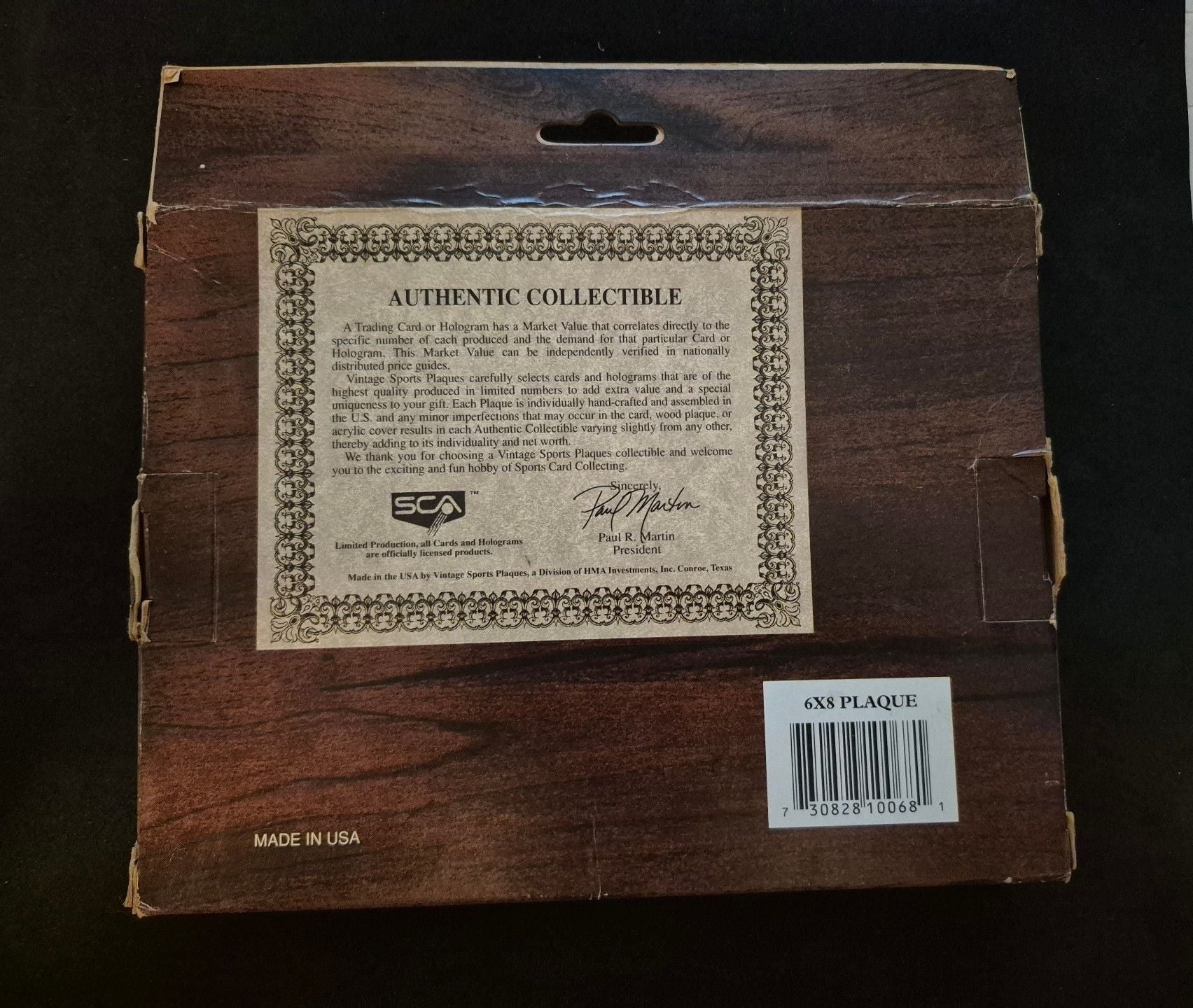 Vintage Dale Earnhardt Limited Edition Sports Collectibles Plaque 6 x 8 2