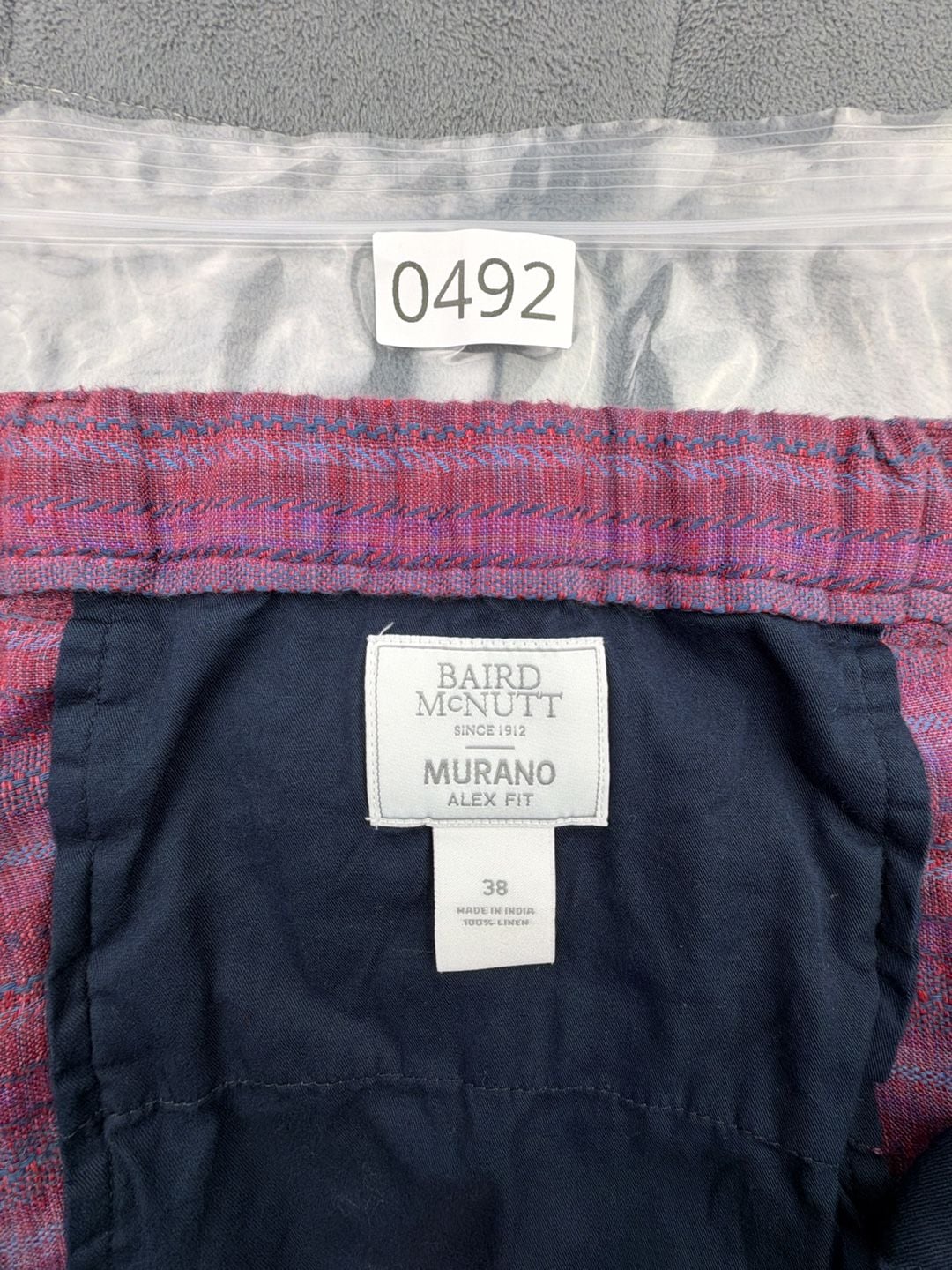 Baird Mcnutt Murano Alex Fit Shorts Size 38 Striped 100% Linen Stretch waistband 10