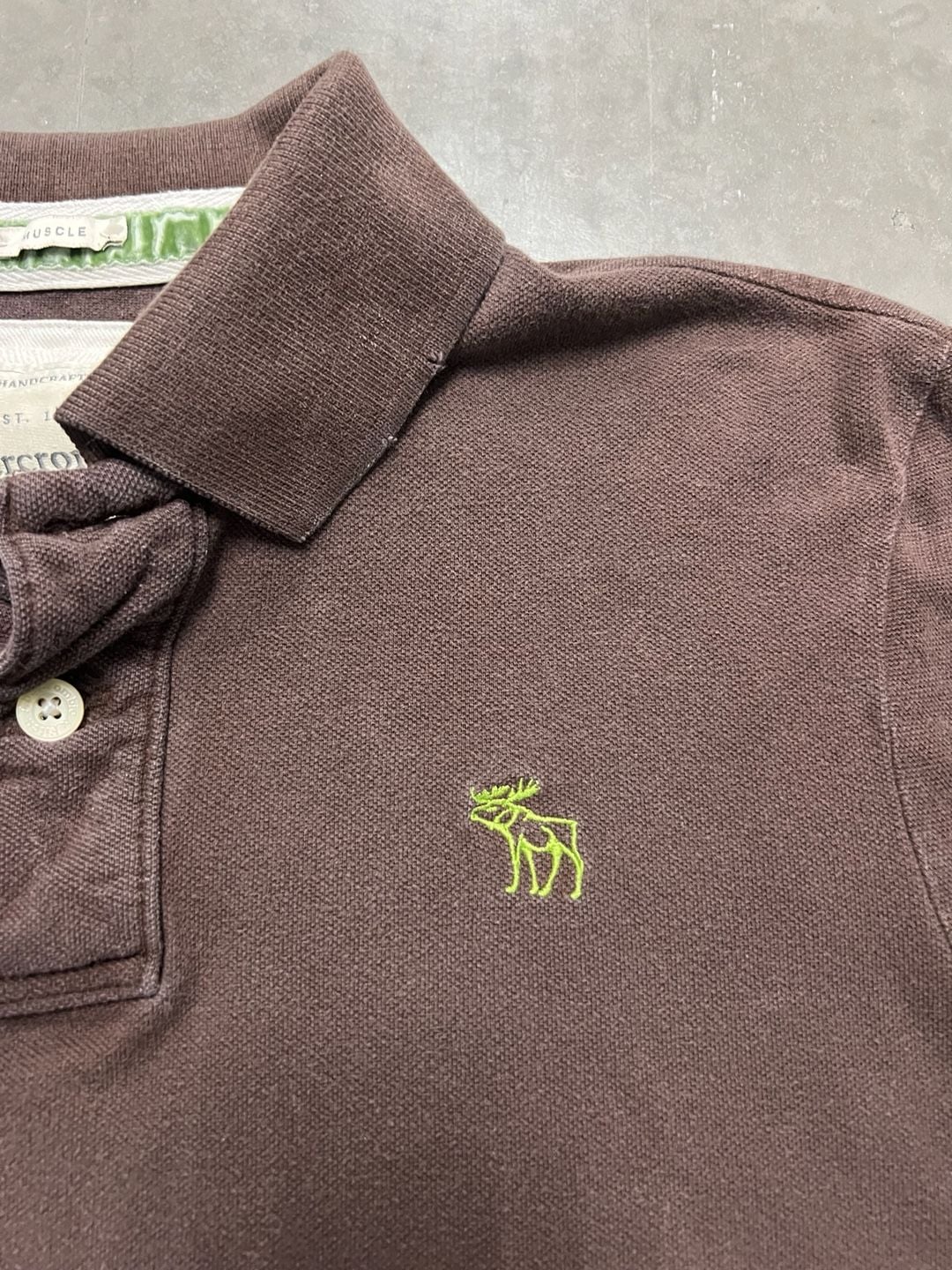 Abercrombie & Fitch Muscle Polo XXL Brown 2