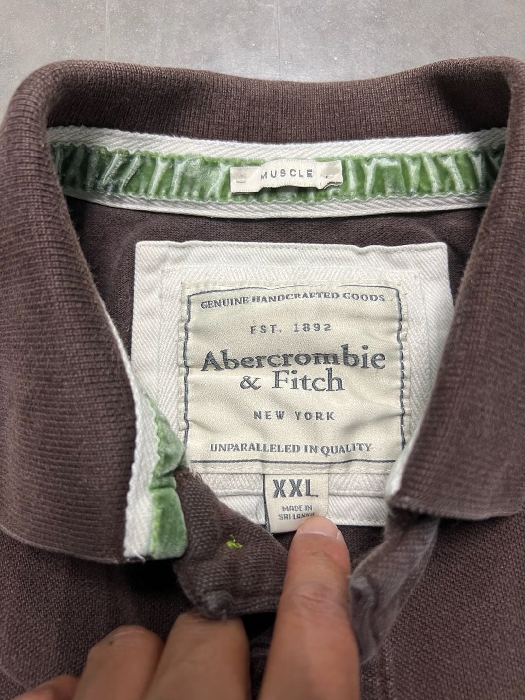 Abercrombie & Fitch Muscle Polo XXL Brown 3