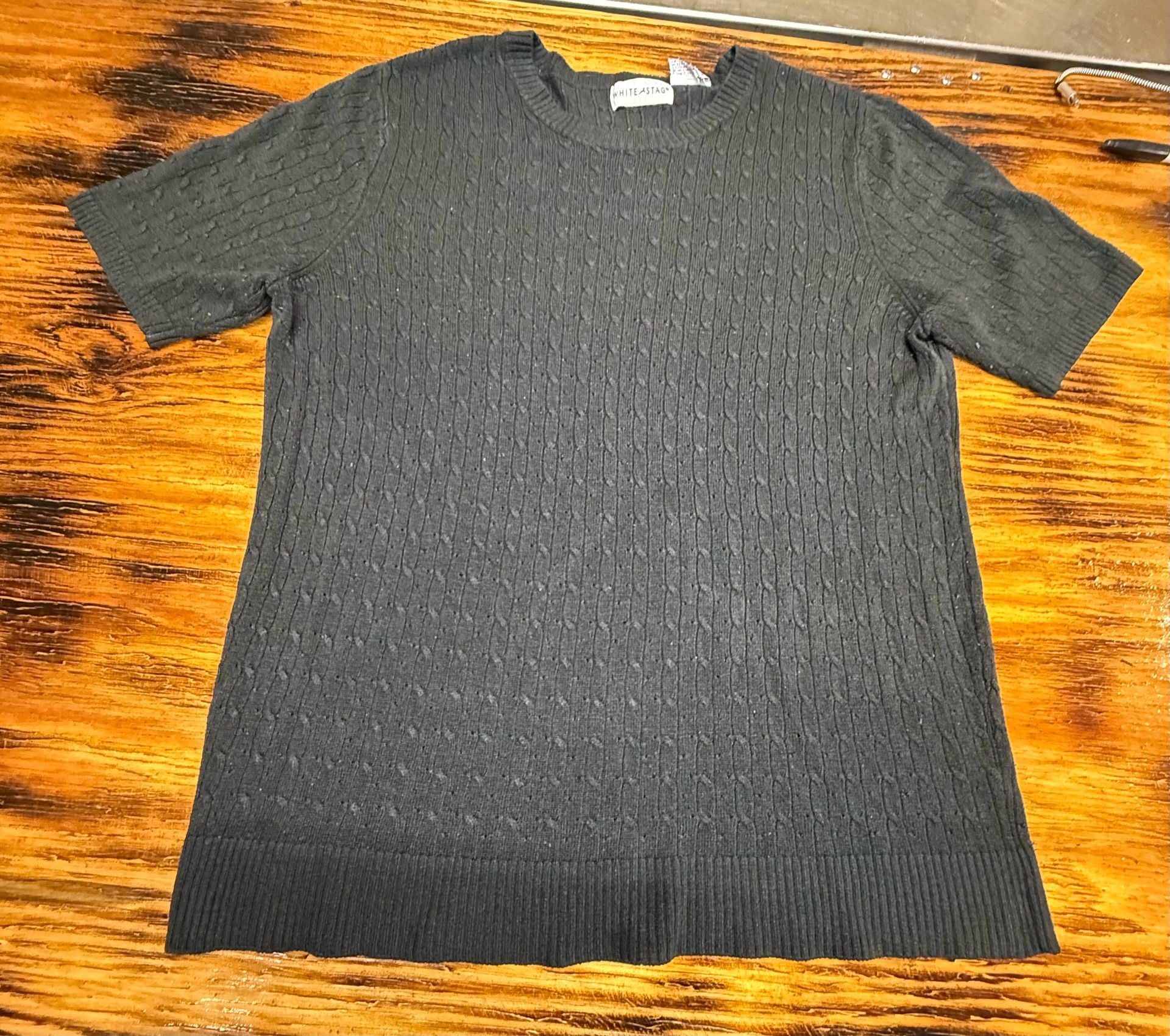 White Stag Sweater Size Extra Large 16/18 Black Knit 2