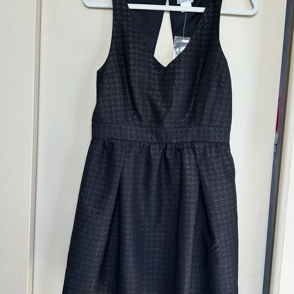 NWOT Cooperative Black Metallic Jacquard Fit And Flare Dress Size 8