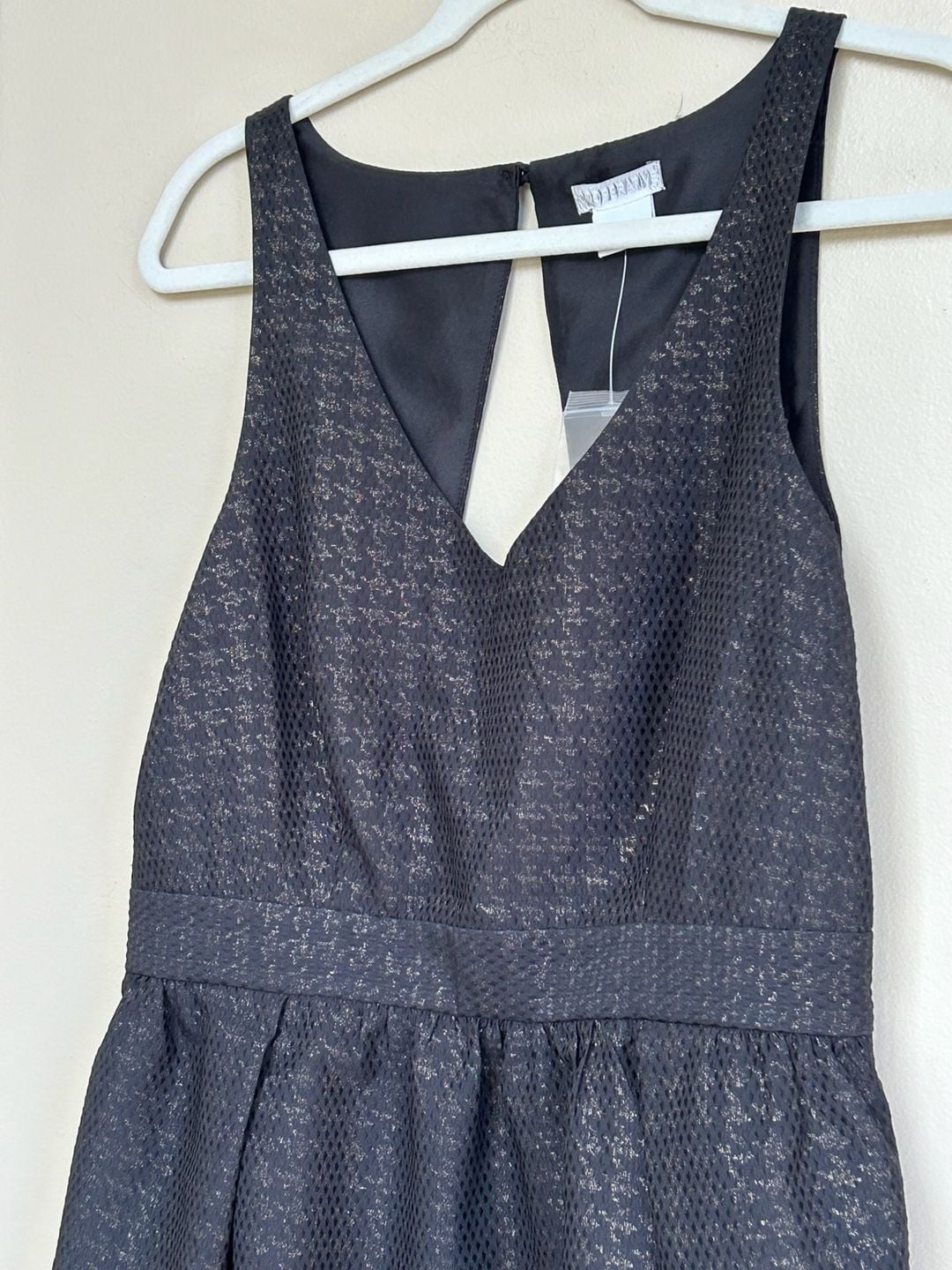NWOT Cooperative Black Metallic Jacquard Fit And Flare Dress Size 8 3