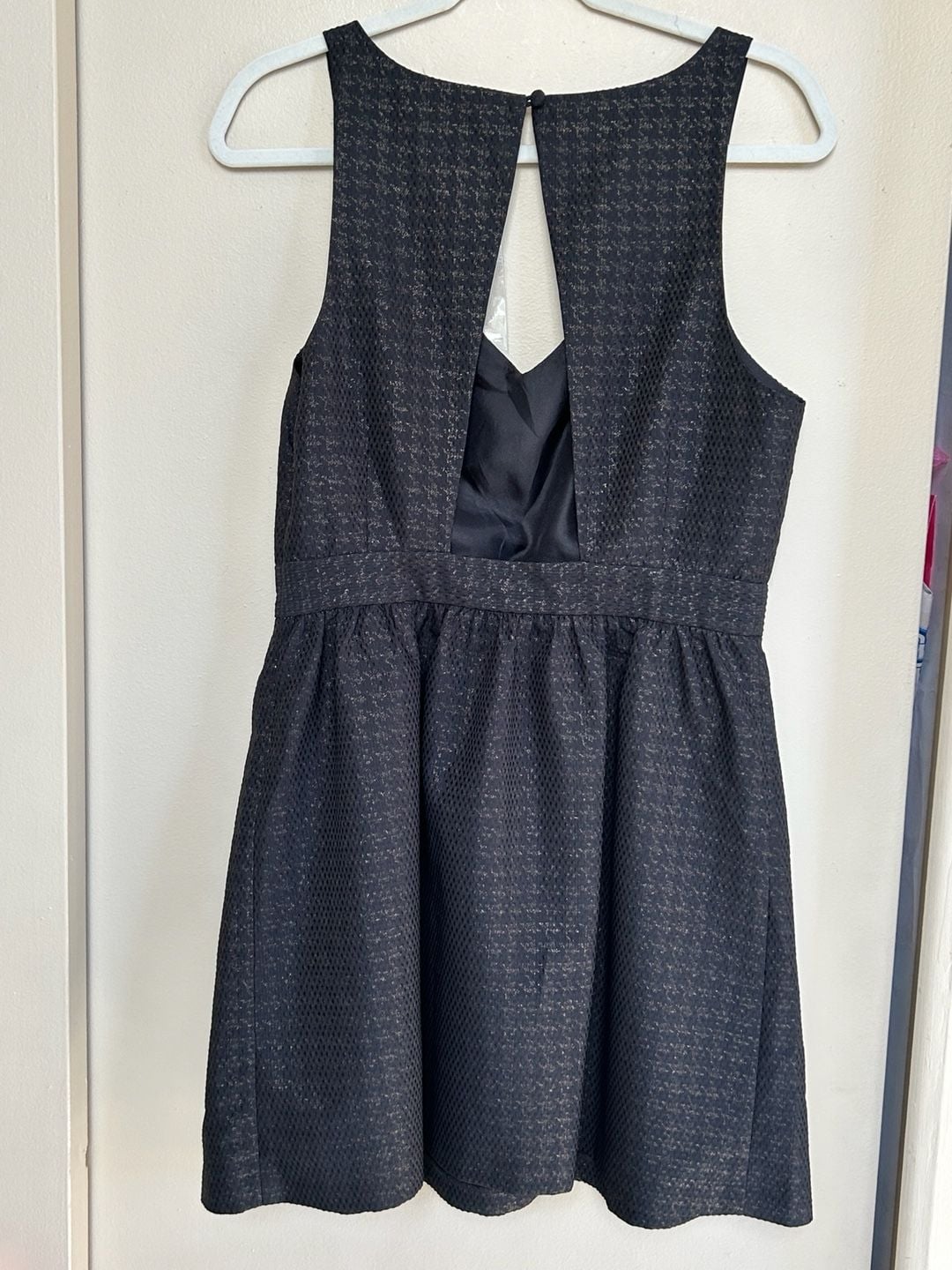 NWOT Cooperative Black Metallic Jacquard Fit And Flare Dress Size 8 6
