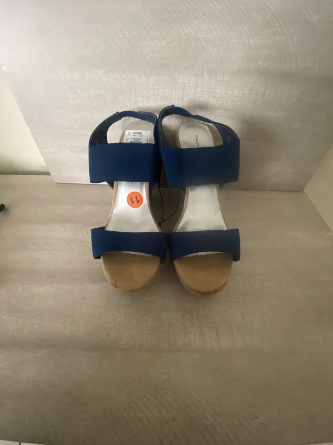 Chinese Laundry Wedge Sandals Size 7.5 Blue Platform Heels 3