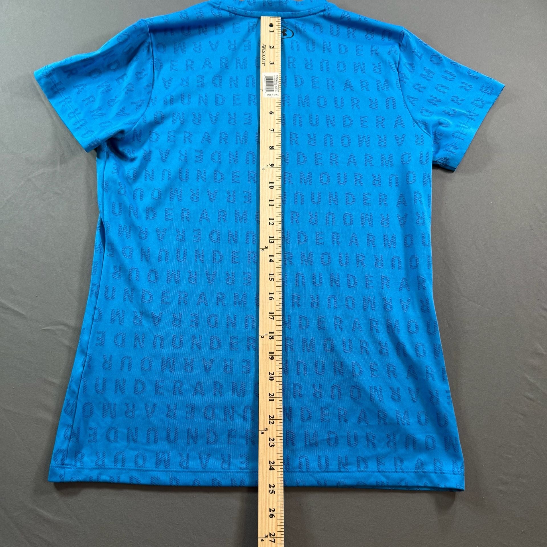 Under Armour Women’s Medium Blue Logo Print V-Neck Athletic Shirt 7