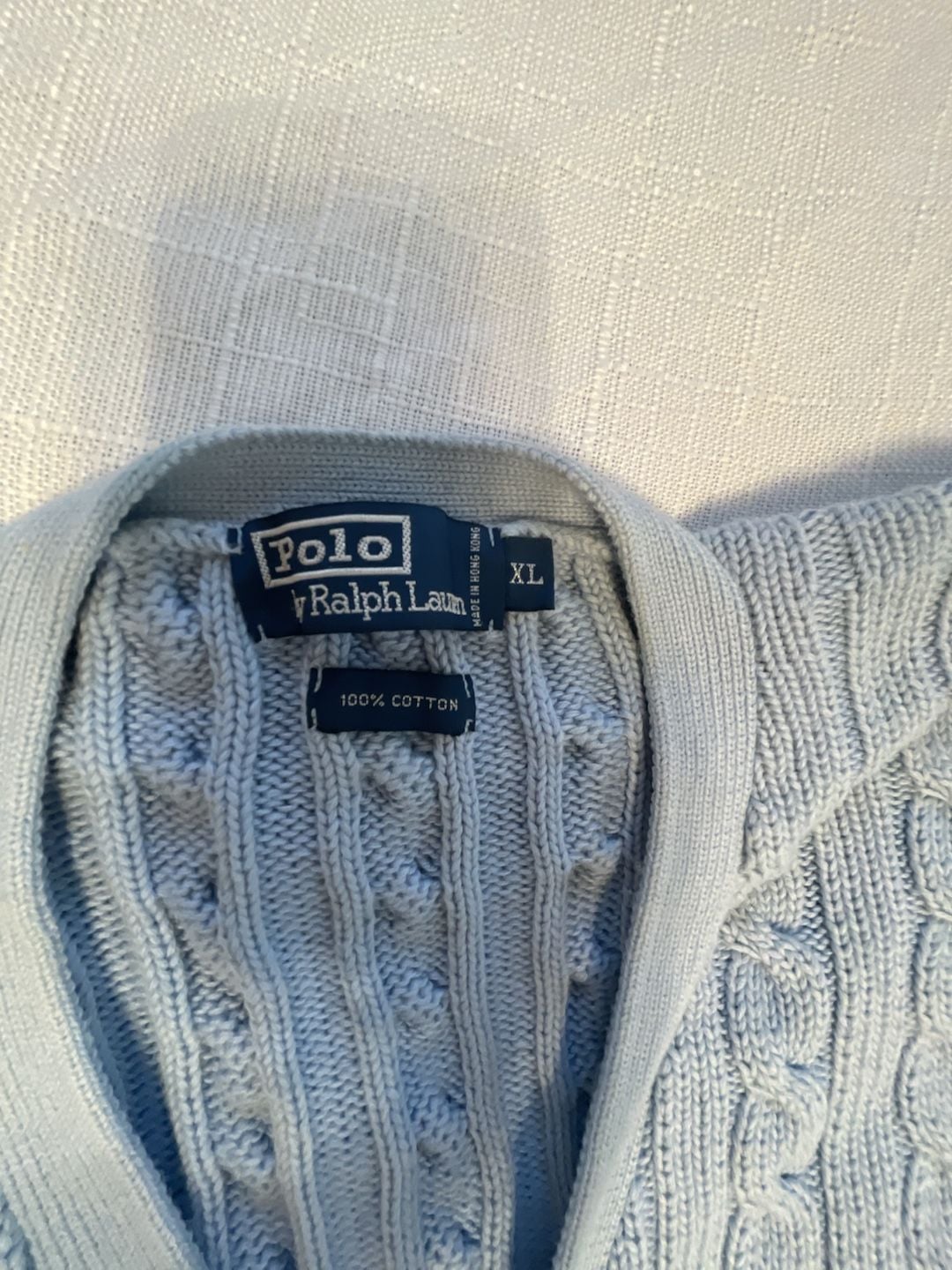 Polo Ralph Lauren Cable Knit Cotton Cardigan Sweater Size XL Blue 3