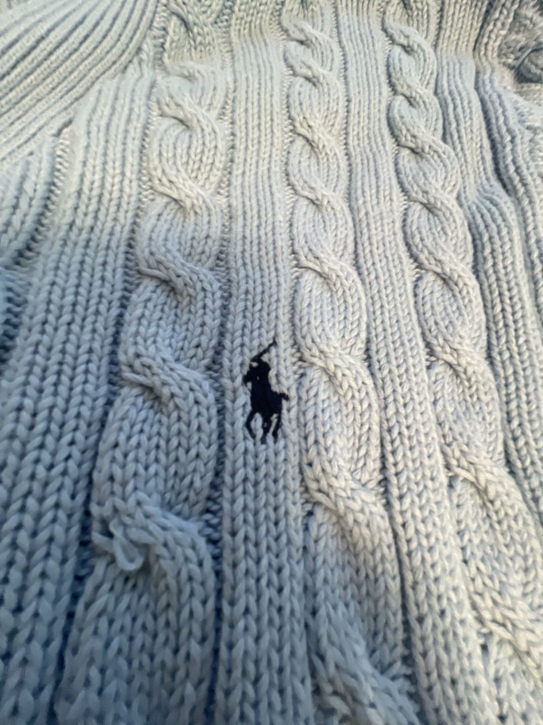 Polo Ralph Lauren Cable Knit Cotton Cardigan Sweater Size XL Blue 5