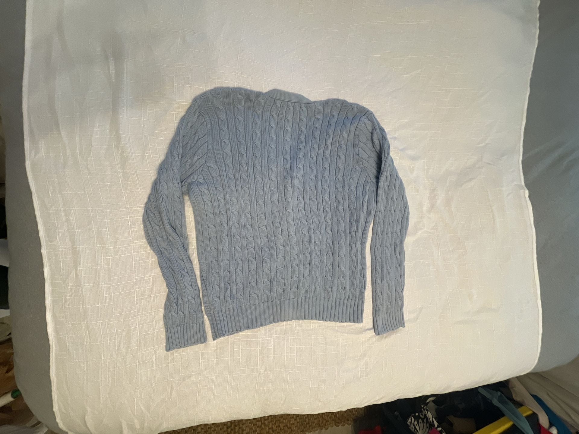 Polo Ralph Lauren Cable Knit Cotton Cardigan Sweater Size XL Blue 8