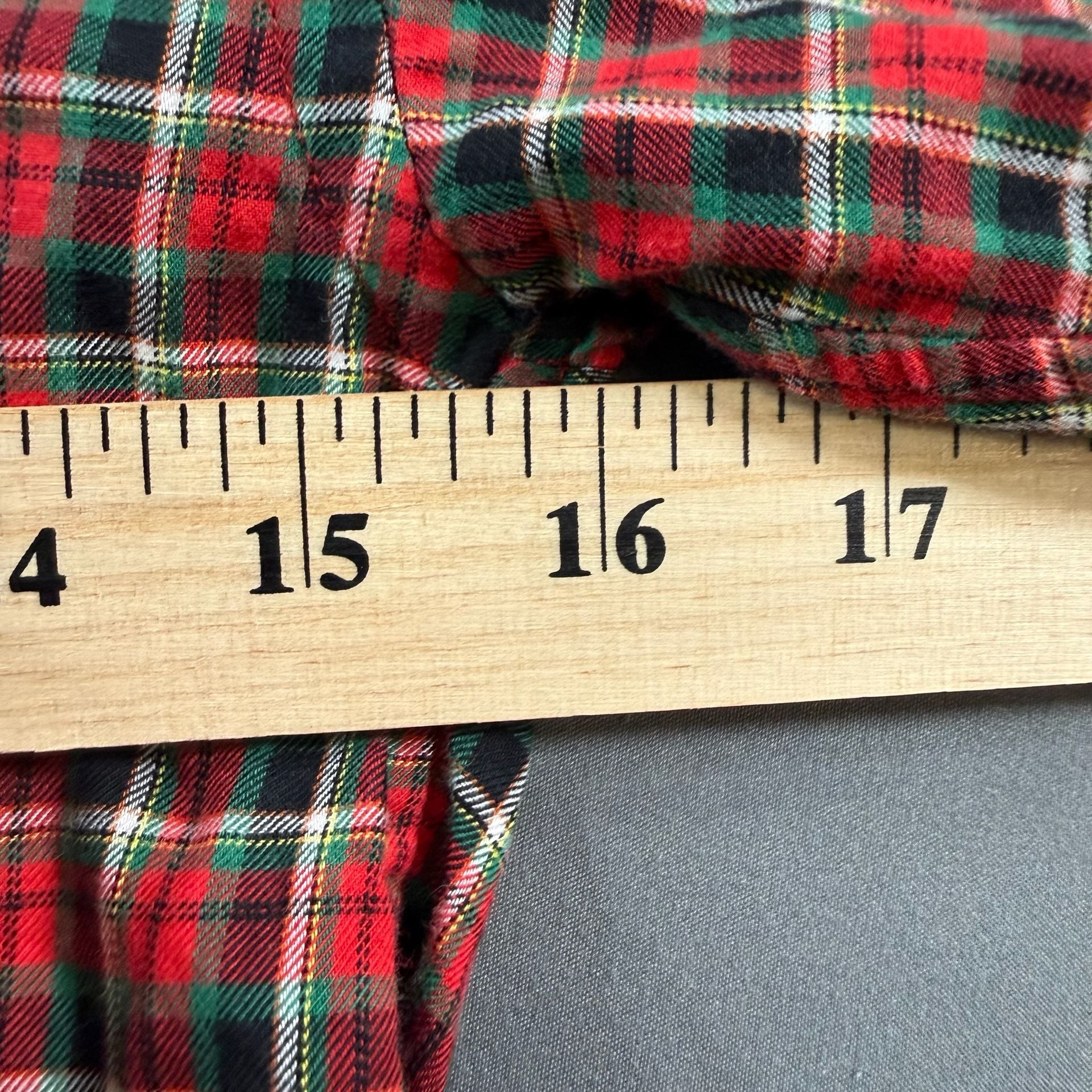 Ralph Lauren Youth Red Green Tartan Plaid Button Down Shirt Size 8/10 3