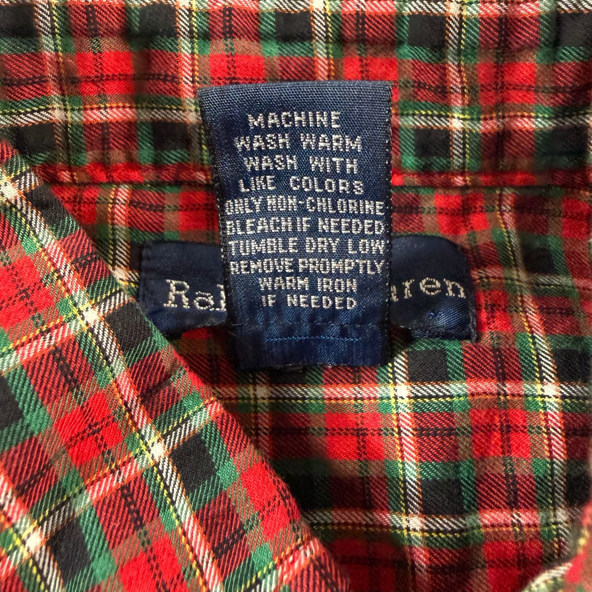 Ralph Lauren Youth Red Green Tartan Plaid Button Down Shirt Size 8/10 5