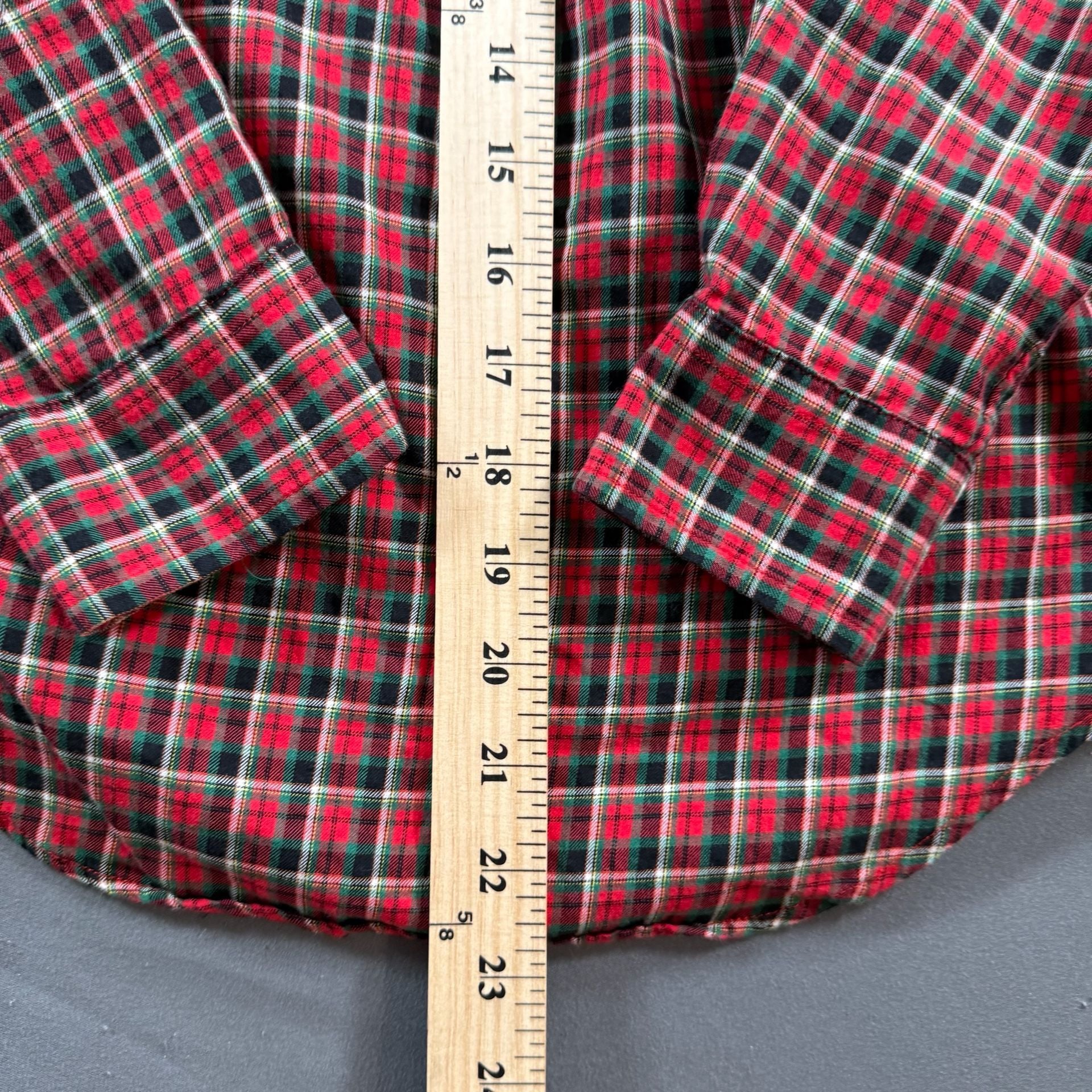 Ralph Lauren Youth Red Green Tartan Plaid Button Down Shirt Size 8/10 6
