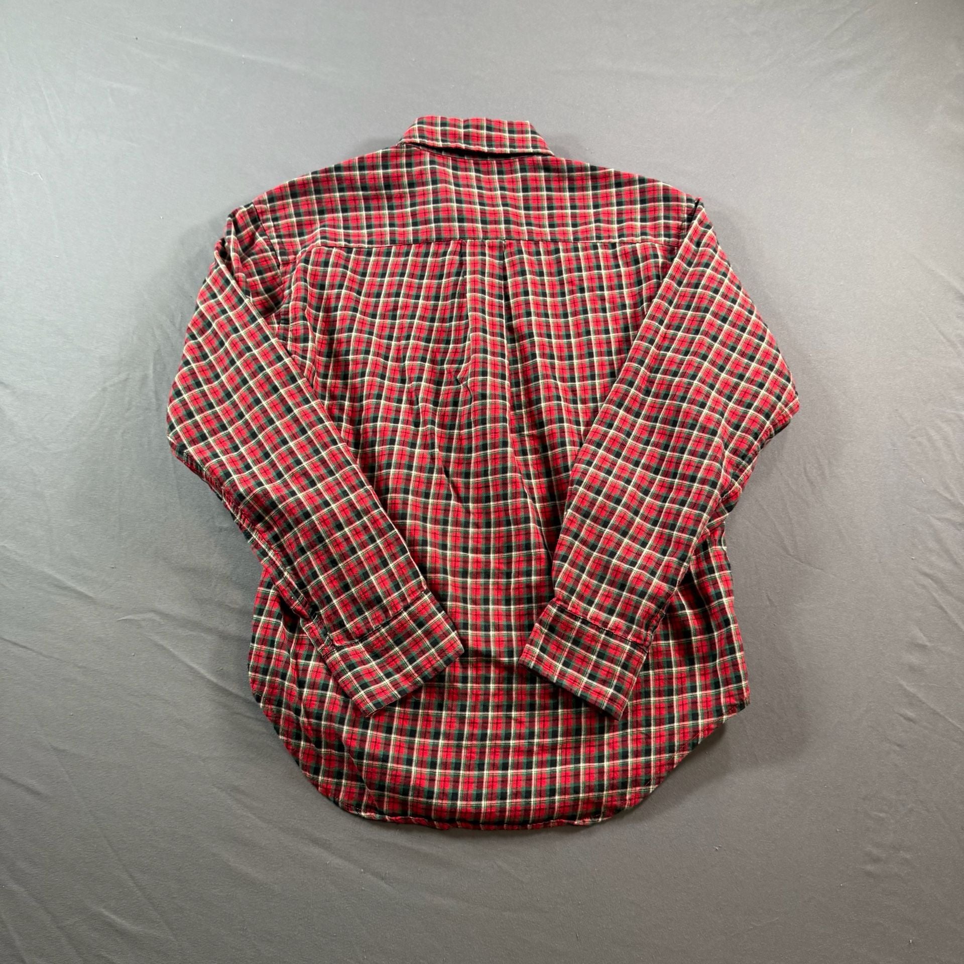 Ralph Lauren Youth Red Green Tartan Plaid Button Down Shirt Size 8/10 7