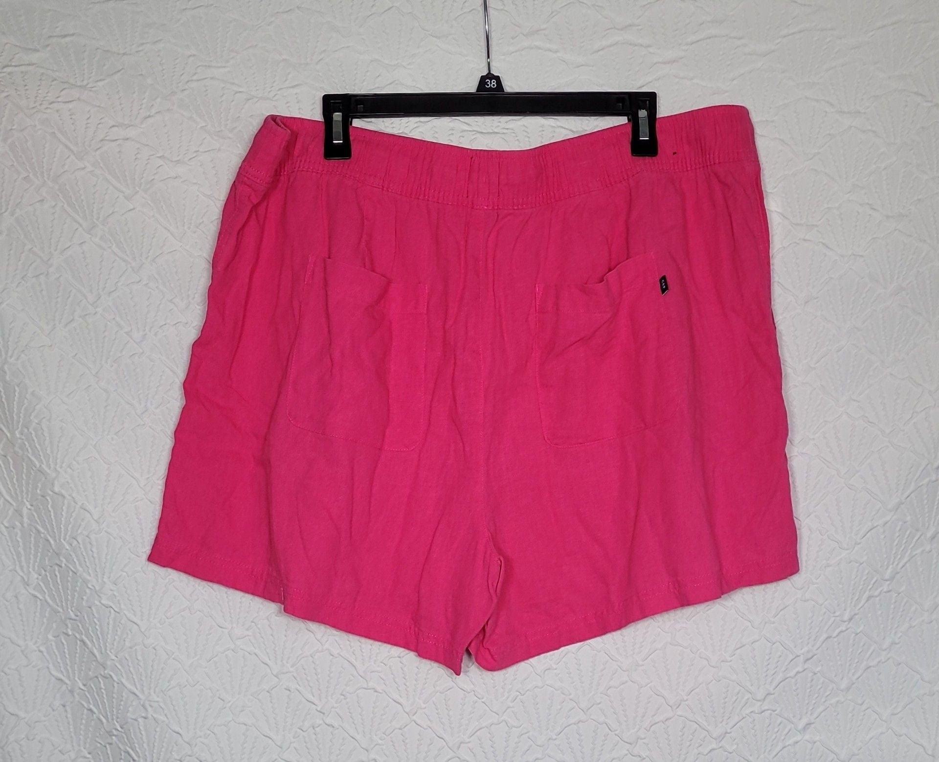 Gap Linen Pull-On Shorts Size XXL Hot Pink Drawstring Pockets 5