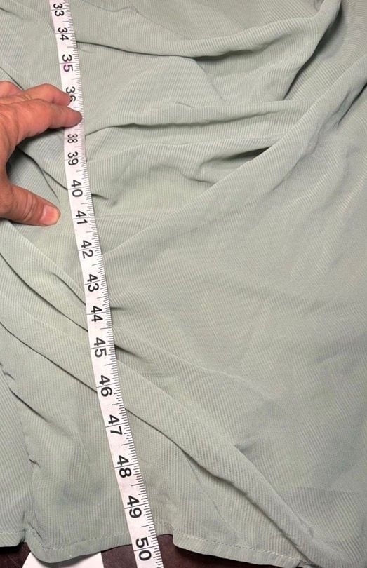 Abercrombie & Fitch Women’s Medium Petite Sage Green Ruched Maxi Dress NWT 5