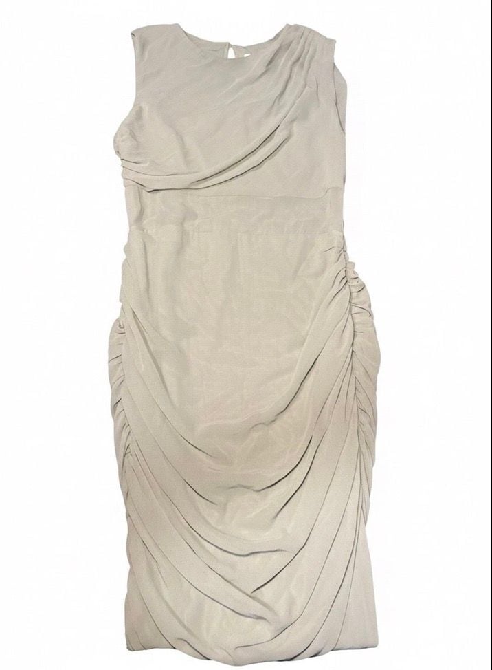 Abercrombie & Fitch Women’s Medium Petite Sage Green Ruched Maxi Dress NWT 8