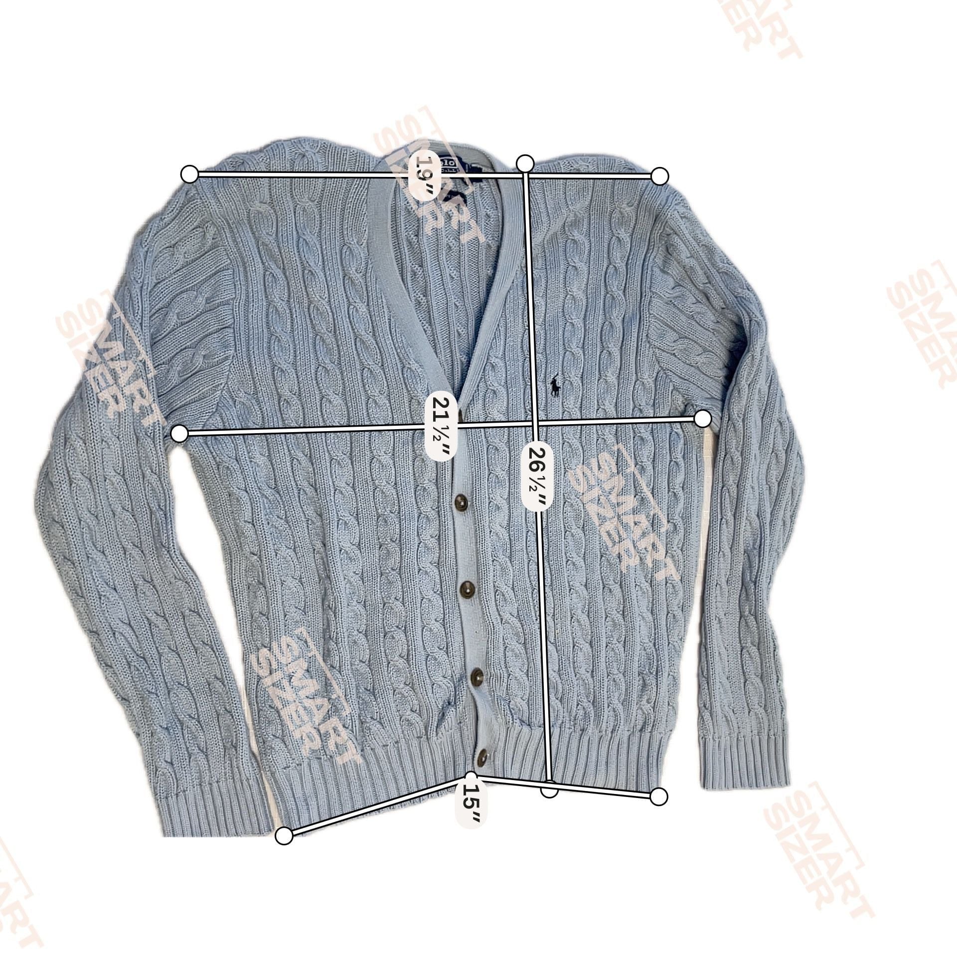 Polo Ralph Lauren Cable Knit Cotton Cardigan Sweater Size XL Blue 4