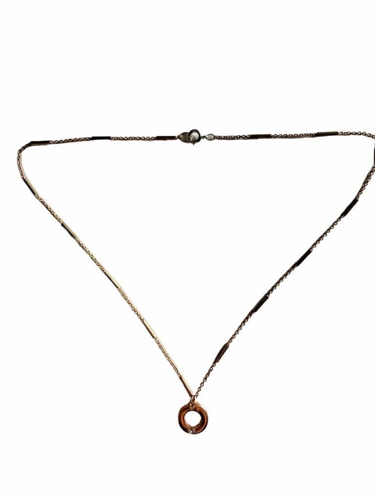 Unbranded Rose Gold Tone Rhinestone Ring Pendant Necklace 2