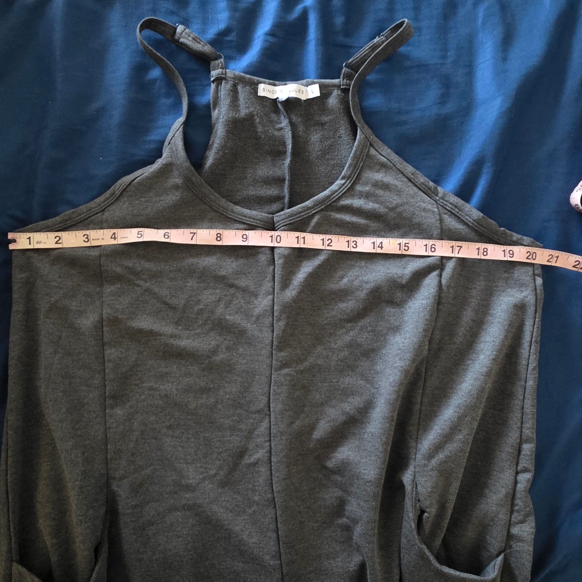 Sincerely Jules Gray V-Neck Wide Leg Lounge Jumpsuit Size L 7