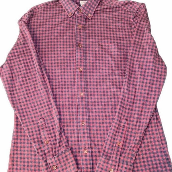 Faherty Stretch Seaview Flannel Size M Blue Red Gingham