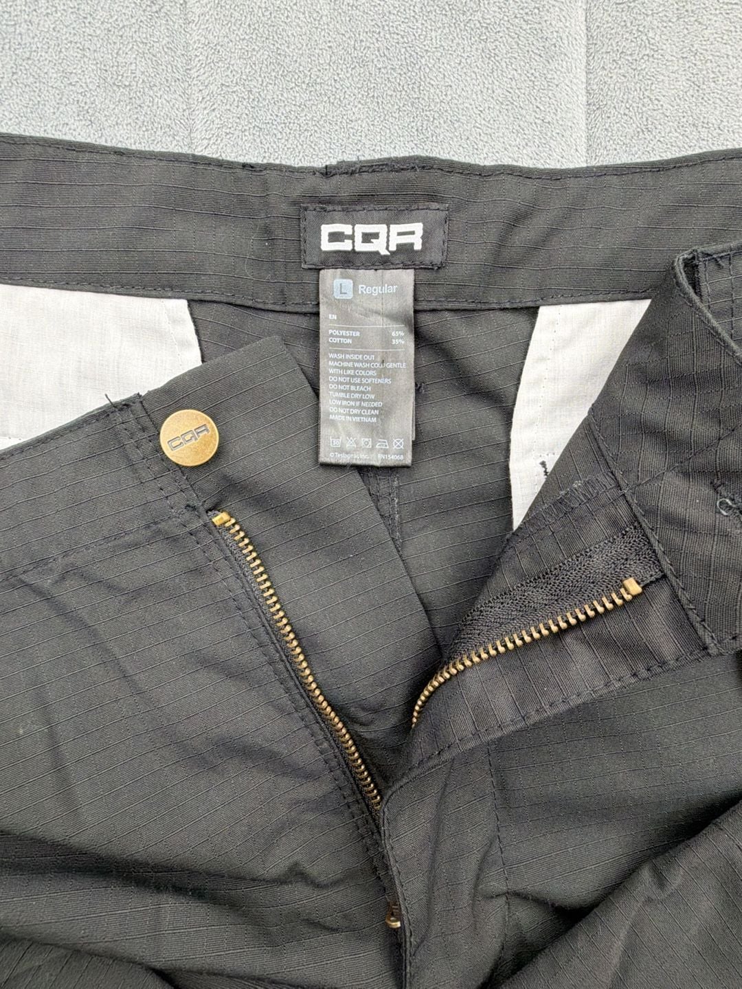 CQR Tactical Pants Size L Regular Black Cargo Work Uniform NWT 9