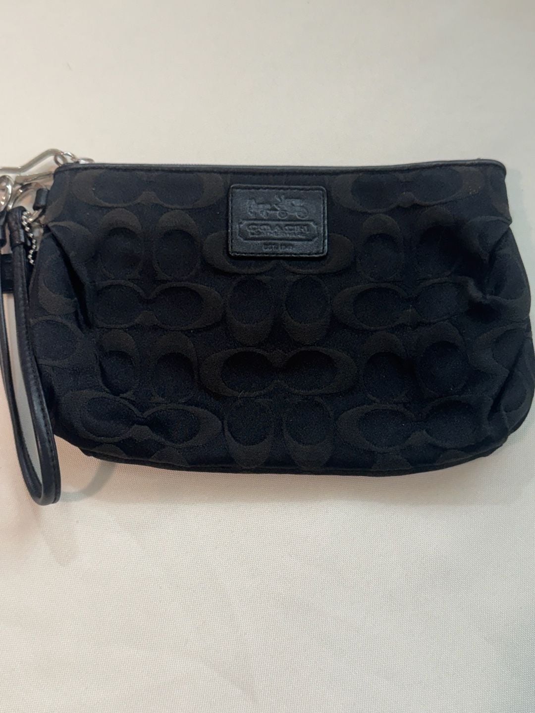 Coach Vintage Y2K Black Signature C Jacquard Wristlet Mini Bag 2