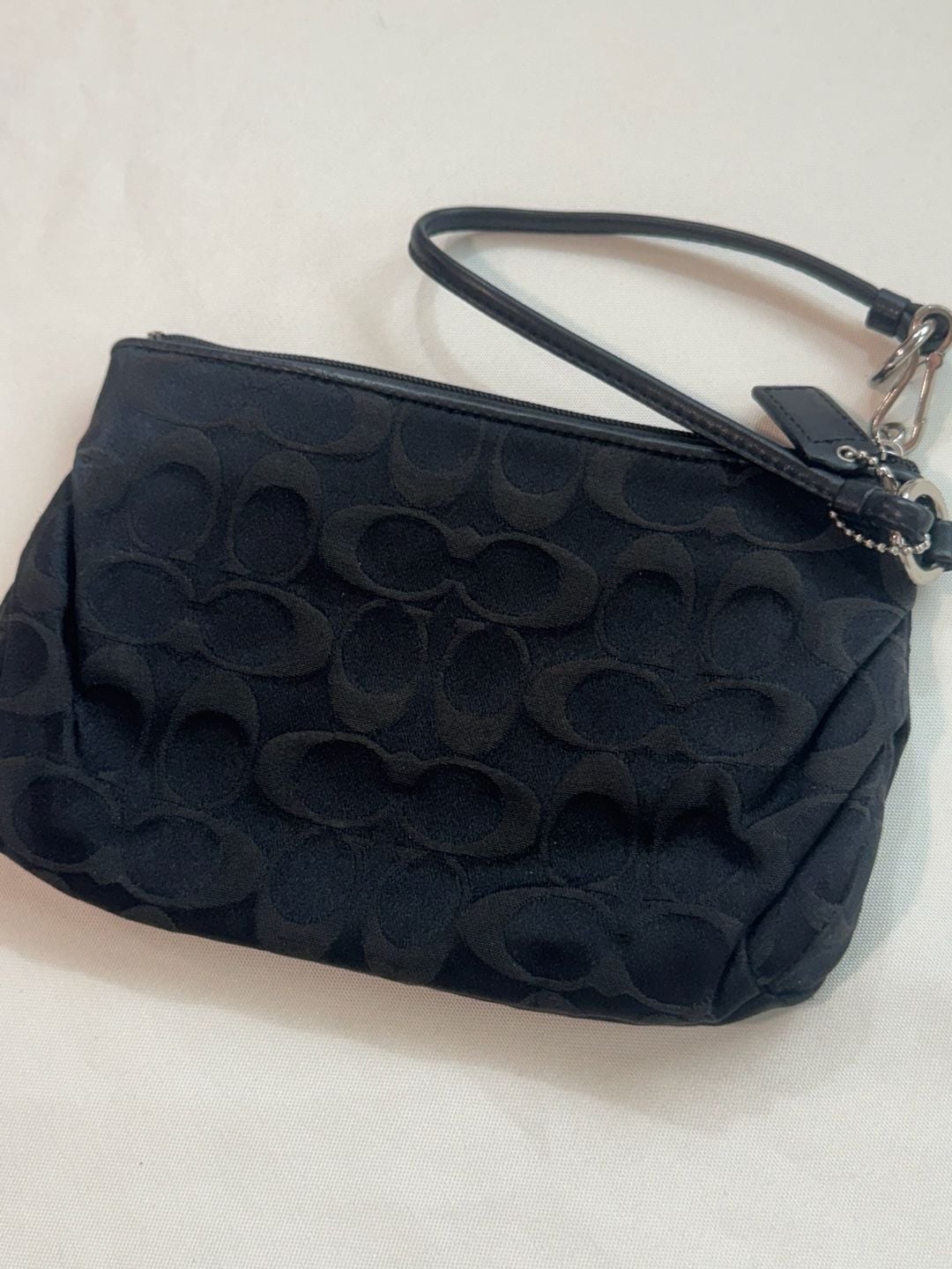 Coach Vintage Y2K Black Signature C Jacquard Wristlet Mini Bag 4