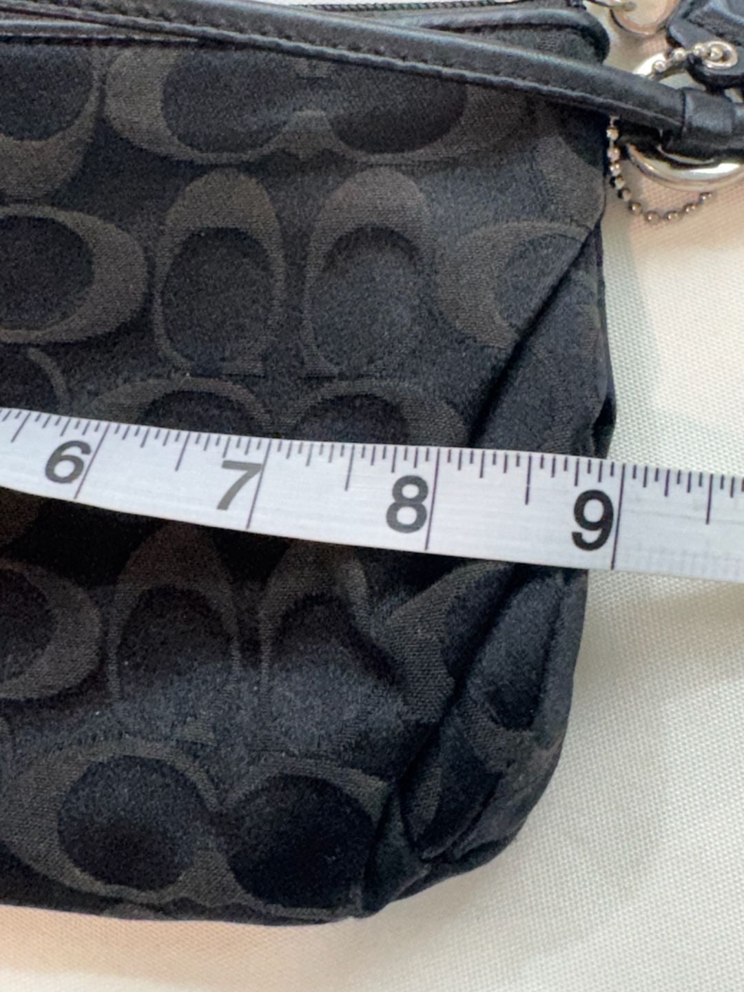 Coach Vintage Y2K Black Signature C Jacquard Wristlet Mini Bag 6