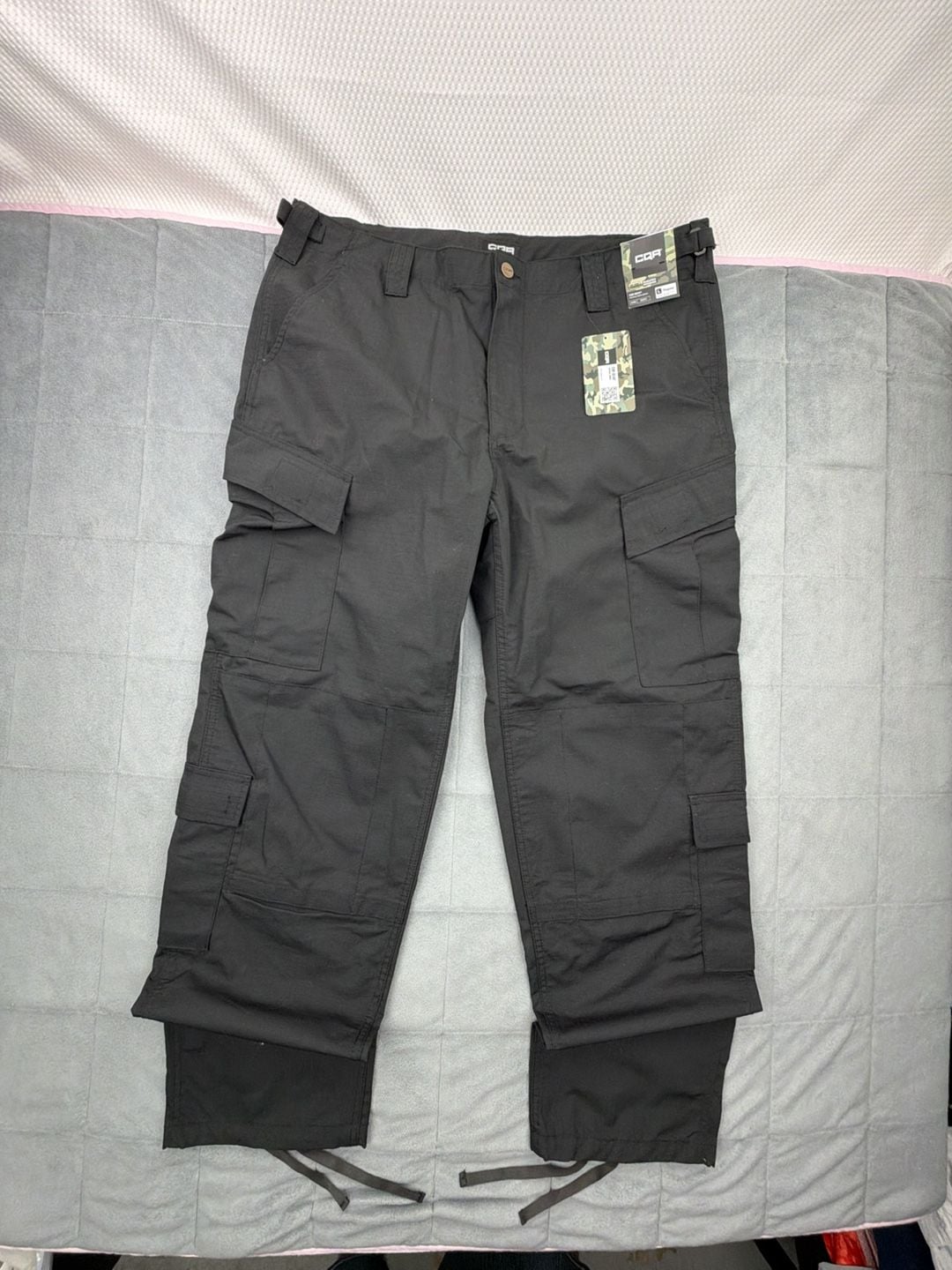 CQR Tactical Pants Size L Regular Black Cargo Work Uniform NWT 2