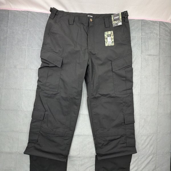 CQR Tactical Pants Size L Regular Black Cargo Work Uniform NWT