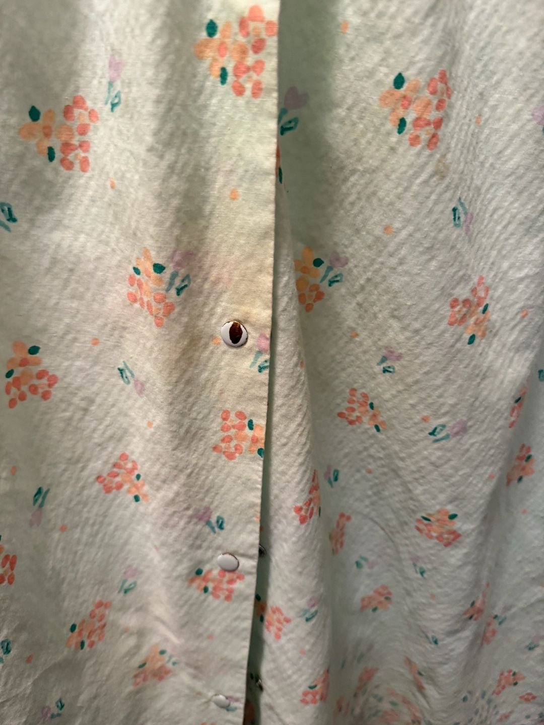 GS Floral House Dress Size XL Snap Front Seersucker 4
