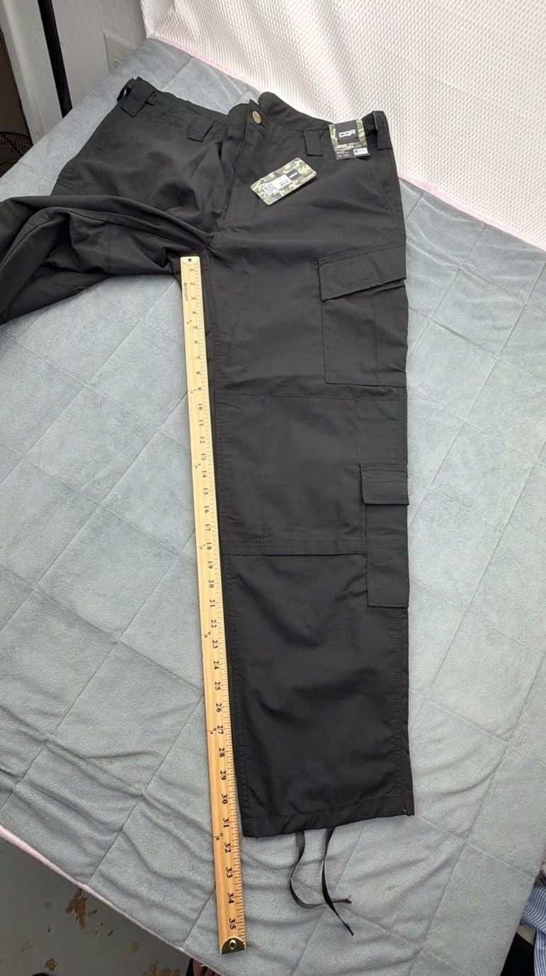 CQR Tactical Pants Size L Regular Black Cargo Work Uniform NWT 8