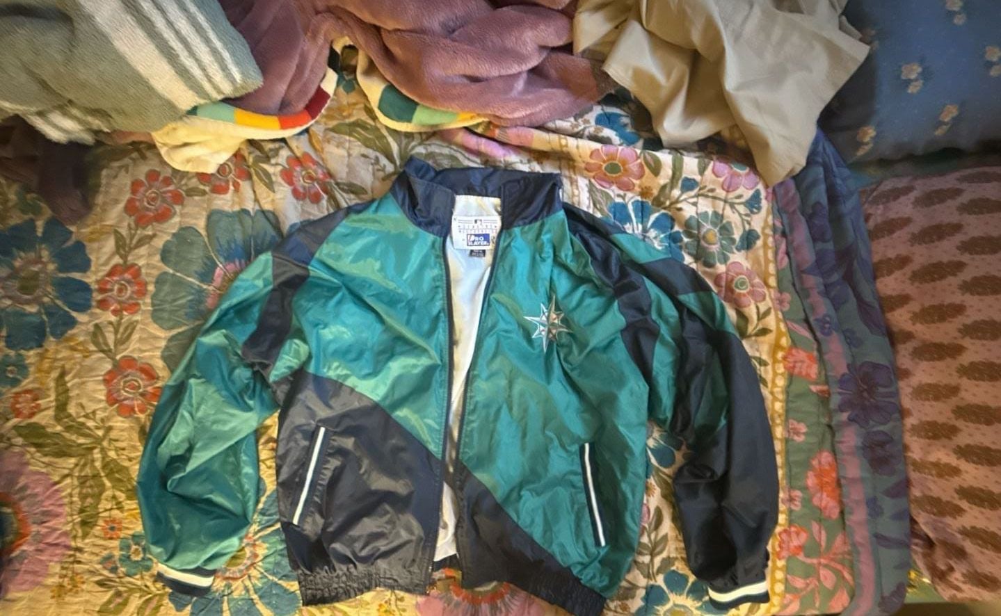 Pro Player Seattle Mariners Jacket Size XGD/ XL Green Blue Windbreaker 2